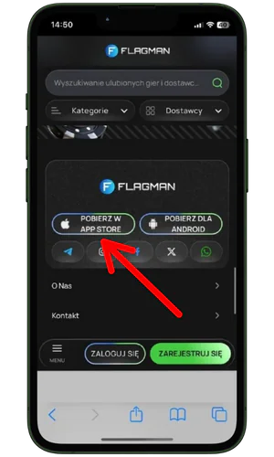 Przycisk „Zainstaluj na iOS” Flagman